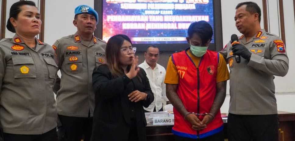 Polrestabes Surabaya Amankan Tersangka Penganiayaan Berujung Maut di Simpang Dukuh