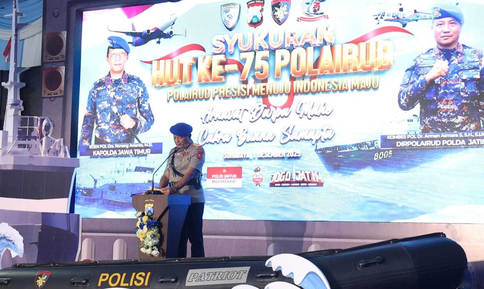 HUT ke 75 Polairud, Kapolda Jatim Menekankan Pentingnya Peningkatan Kemampuan Personel