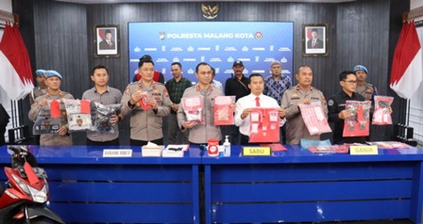 Berantas Narkoba, Polresta Malang Kota Amankan 1,3 Kg Sabu dan 20 Tersangka