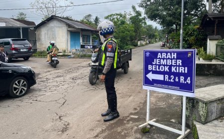 Pasca Putus Jembatan Sukowiryo, Polres Bondowoso Maksimalkan Pengaturan Lalu Lintas