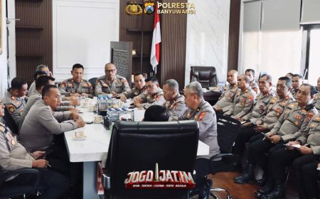 Kapolresta Banyuwangi Gelar “Coffee Morning” Bersama Kapolsek Jajaran, Pentingnya Mensyukuri Setiap Amanah yang Diberikan