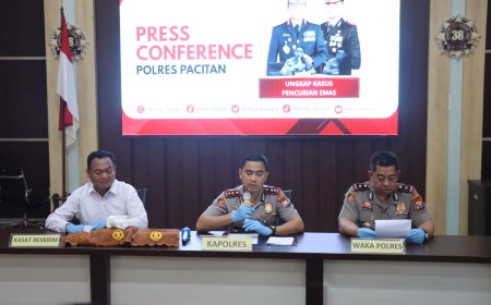Polres Pacitan Amankan Tersangka Pencuri  Emas Senilai Rp 350 Juta Milik Lansia