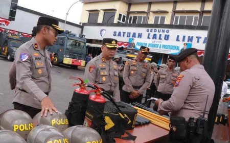 Polres Lamongan Cek Kesiapan Personel dan Perlengkapan PHH Siap Hadapi Situasi Kontingensi