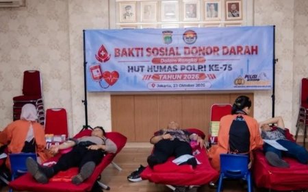 Peringati HUT ke 75 Humas Polri, Polda Metro Jaya Gelar Donor Darah